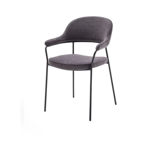 Temno siv jedilni stol z nasloni za roke Kindersley – Unique Furniture