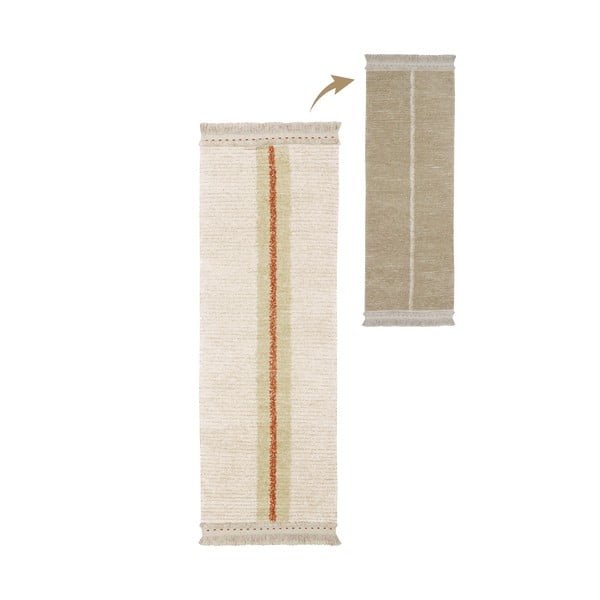 Bež bombažen tekač 80x230 cm Duetto Sage – Lorena Canals-image-1