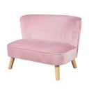 Svetlo rožnata žametna otroška sedežna garnitura 70 cm Lil Sofa – Roba