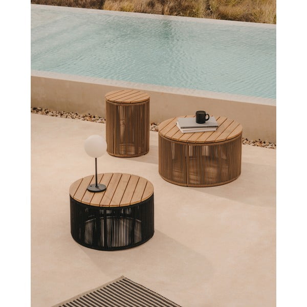 Okrogla vrtna mizica z mizno ploščo iz akacije ø 70 cm Dandara – Kave Home-image-3