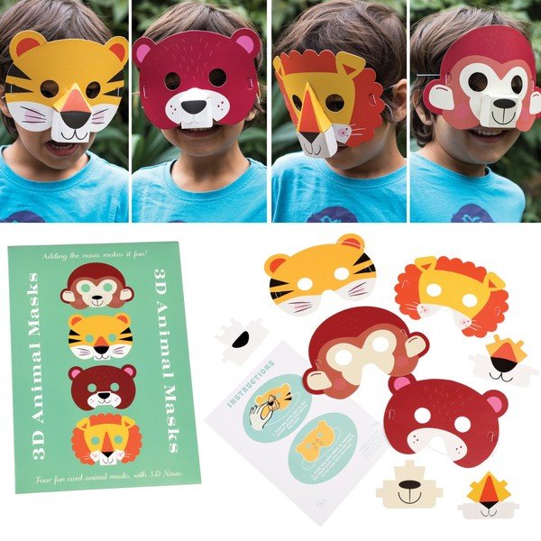 Komplet 4 papirnatih mask Rex London Animal-image-3