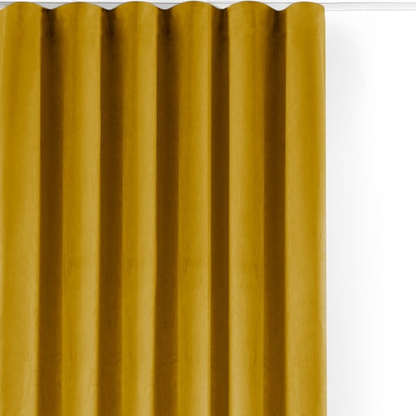 Gorčično rumena žametna zavesa za delno zatemnitev 530x250 cm Velto – Filumi