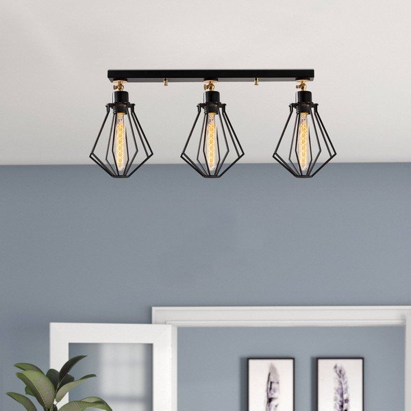 Črna/zlata stropna svetilka s kovinskim senčnikom ø 18 cm Oylat – Opviq lights-image-1