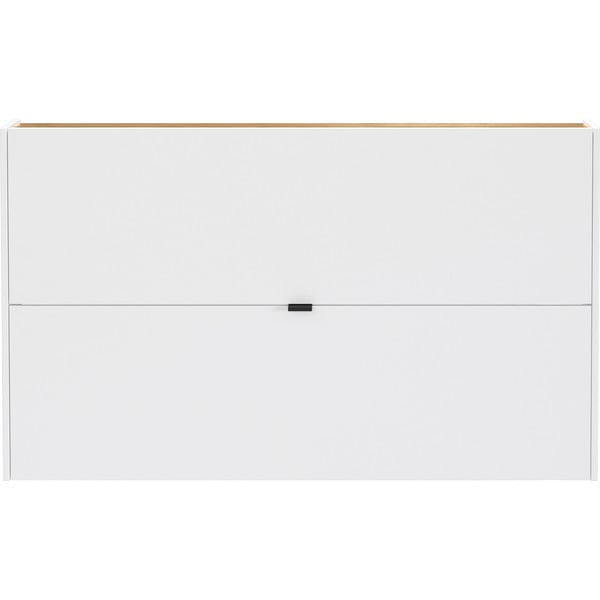 Bela preklopna stenska omarica za čevlje v hrastovem dekorju 140x83x18 cm Ameca – Germania-image-3