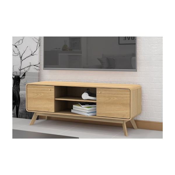 TV omarica v hrastovem dekorju v naravni barvi 140x53 cm Cassie - Støraa -image-4