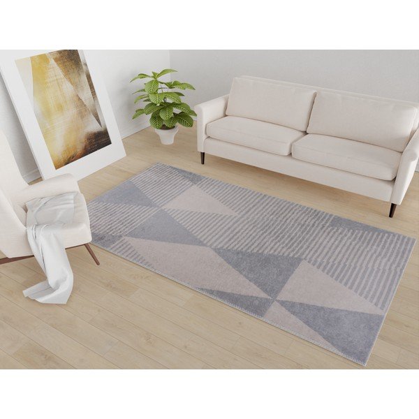 Siv/bež pralen tekač 80x200 cm – Vitaus-image-1