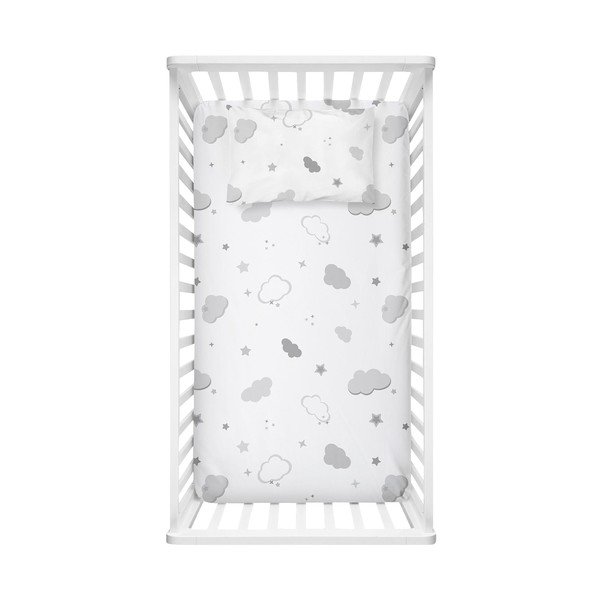 Bela napenjalna rjuha za otroško posteljico iz renforce bombaža 70x120 cm Bulut – Mijolnir
