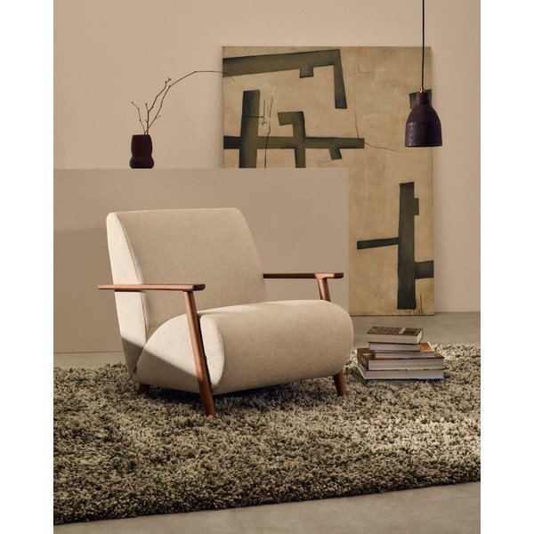 Črna viseča svetilka z lesenim senčilom ø 15 cm Amire – Kave Home-image-3