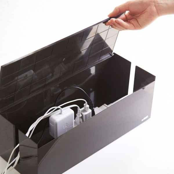 Črno-rjava škatla za polnilce YAMAZAKI Web Cable Box-image-3