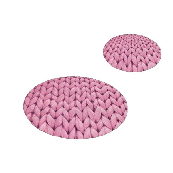Rožnate kopalniške preproge v kompletu 2 ks ø 60 cm – Mila Home