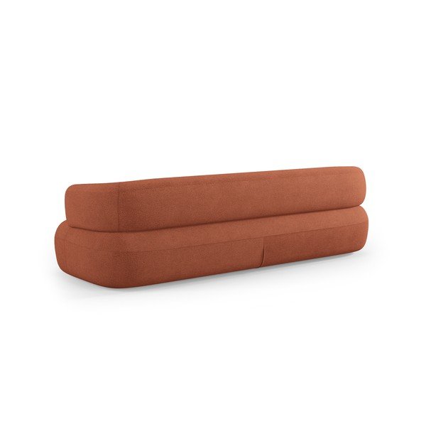 Sedežna garnitura iz tkanine bouclé v barvi terakote 226 cm Jenny – Micadoni -image-3