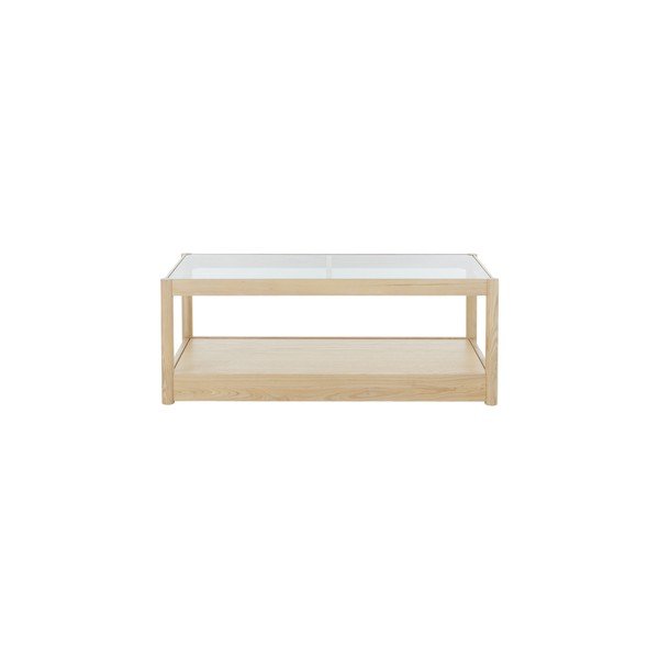 Klubska mizica s stekleno mizno ploščo v naravni barvi 60x120 cm Class – Ellos Home-image-3