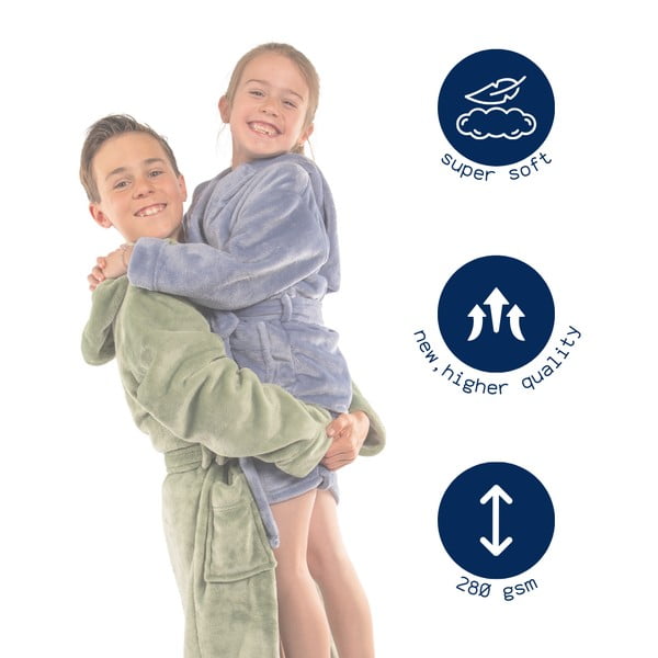 Rjav otroški kopalni plašč iz mikropliša velikosti 134-140 Delux – Tiseco Home Studio-image-3