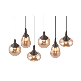 Črna/oranžna viseča svetilka s steklenim senčnikom Lumina – Trio