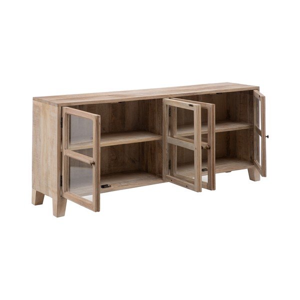 Vitrina iz masivnega manga v naravni barvi 160x71 cm – Ixia-image-2