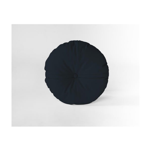 Okrogla okrasna blazina z žametno prevleko Velvet Atelier Blue Navy, ⌀ 45 cm