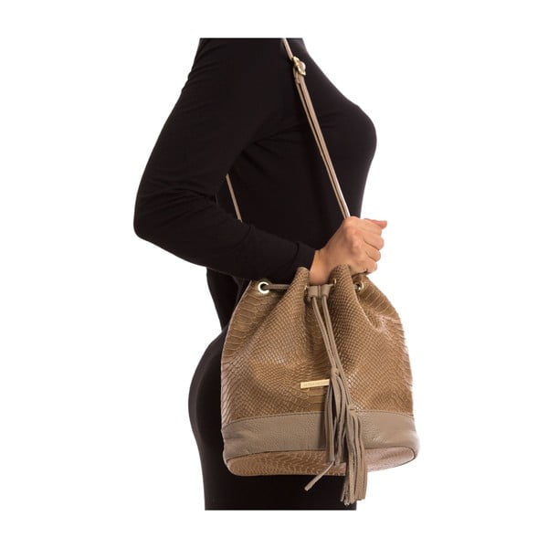 Sivo-rjava usnjena torbica Isabella Rhea Paolina-image-2