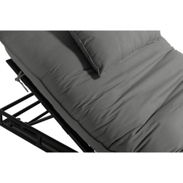 Temno siv kovinski/oblazinjen vrtni ležalnik Emma – Hartman-image-3