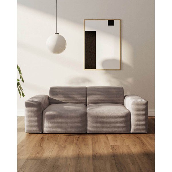 Bež sedežna garnitura iz rebrastega žameta 205 cm Fluvio – MESONICA-image-3