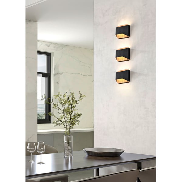 Mat črna LED zatemnitvena stenska svetilka Arino – Trio-image-1