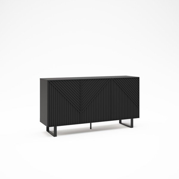 Črna komoda 151x80x35 cm Peta – Marckeric-image-4