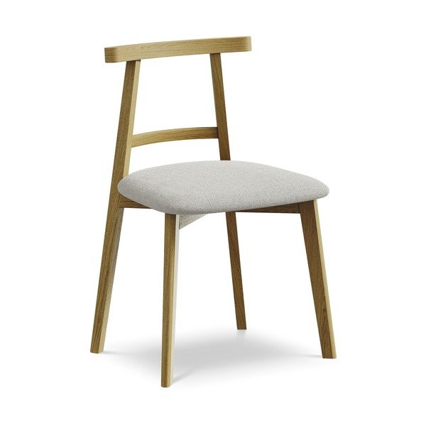 Svetlo siv jedilni stol iz masivnega lesa Ohelo – Makamii