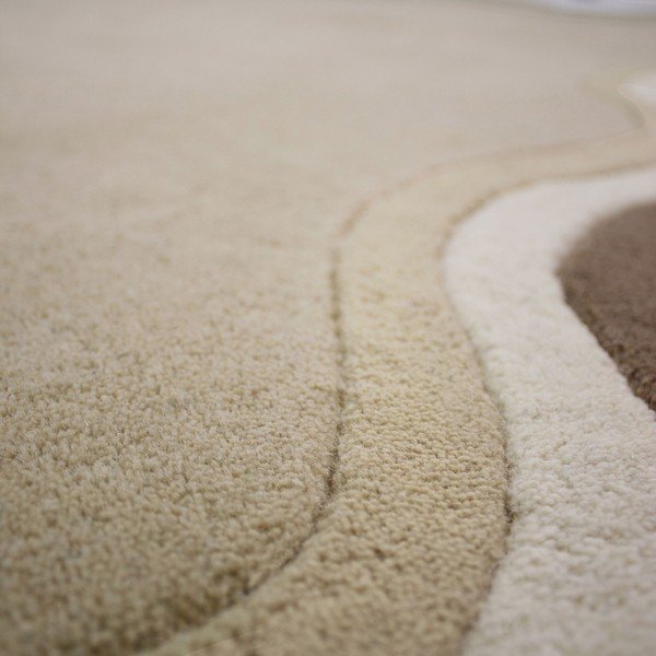 Ročno tkana volnena preproga v naravni barvi 160x230 cm Leo Scallop – Flair Rugs-image-3