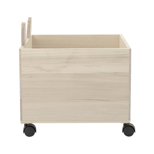 Bloomingville Storage Bear Lesena škatla za shranjevanje igrač na kolesih-image-2