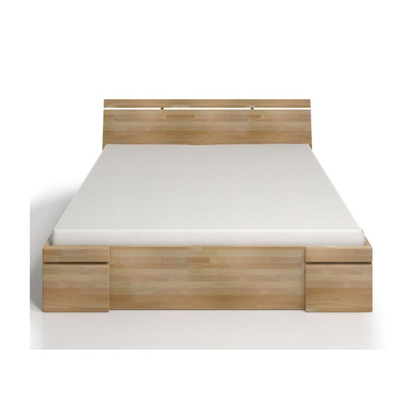 Dvoposteljna postelja iz bukovega lesa s predalom SKANDICA Sparta Maxi, 180 x 200 cm