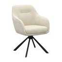 Kremno bel oblazinjen jedilni stol z nasloni za roke Avola – Unique Furniture