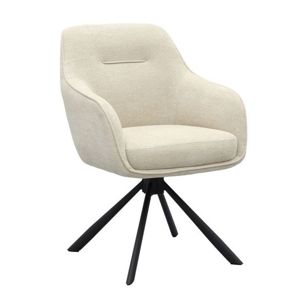 Kremno bel oblazinjen jedilni stol z nasloni za roke Avola – Unique Furniture