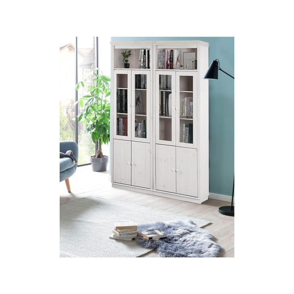 Bela vitrina iz masivnega bora 148x223 cm Anita – Støraa-image-3