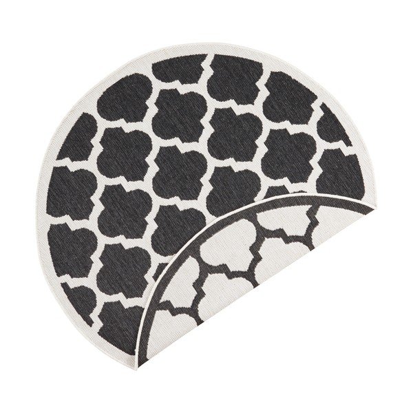 Črno-krem zunanja preproga NORTHRUGS Palermo, ⌀ 200 cm-image-2