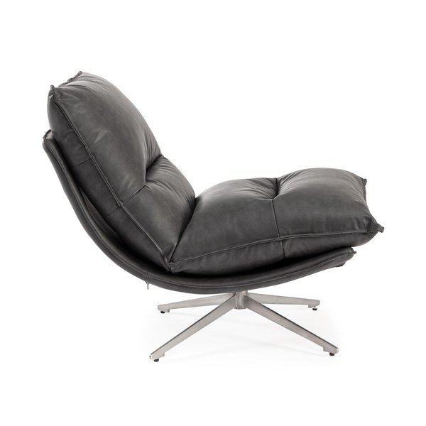 Temno siv fotelj s prostorom za shranjevanje iz umetnega usnja Alanez – Bizzotto-image-3