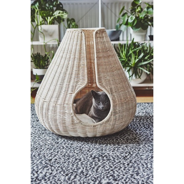 Podloga za mačke iz ratana v naravni barvi ø 56 cm Perla Natural – MiaCara-image-1