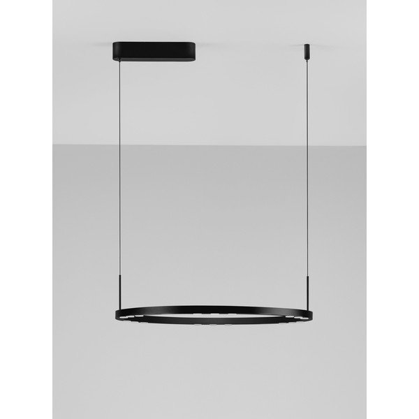 Mat črna aluminijasta LED zatemnitvena viseča svetilka ø 60 cm Lunette – Nova Luce-image-3