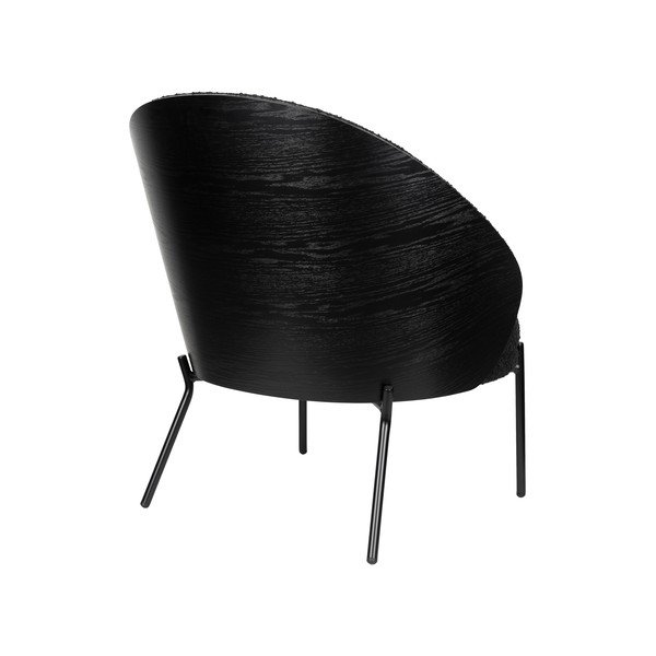 Črn fotelj iz tkanine bouclé Rodin – Dutchbone-image-4