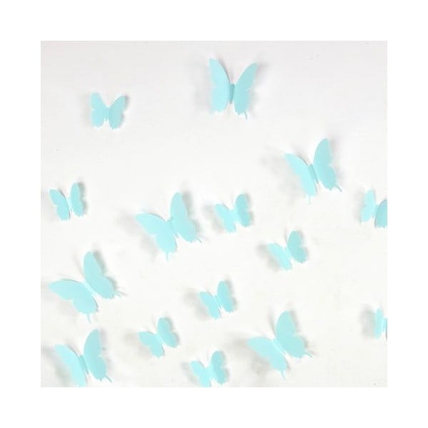 Komplet 12 turkiznih 3D nalepk Ambiance Butterflies
