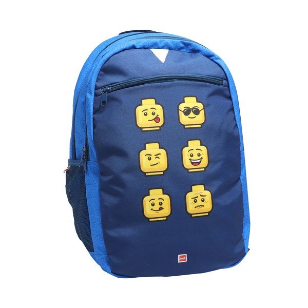 Modri podaljšani šolski nahrbtnik LEGO® Faces