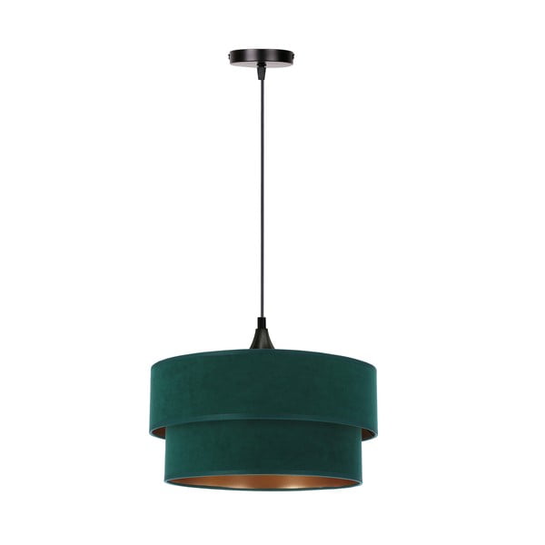 Modrozelena viseča svetilka s tekstilnim senčnikom ø 35 cm Scopello – Candellux Lighting
