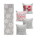 4 božične prevleke za okrasne blazine in namizni tekač Minimalist Cushion Covers Snowflakes