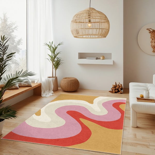 Rumena/rožnata pralna preproga 160x230 cm Raspberry Creamsicle – Mila Home-image-2