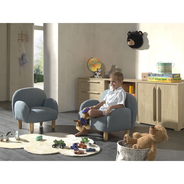 Bež otroška sedežna garnitura iz tkanine bouclé 89 cm Rocky – Vipack-image-2