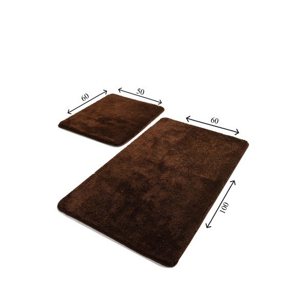 Temno rjave kopalniške preproge v kompletu 2 ks 60x100 cm Havai – Foutastic-image-3