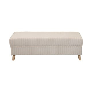 Kremno bel tabure iz rebrastega žameta Ariella – Ropez