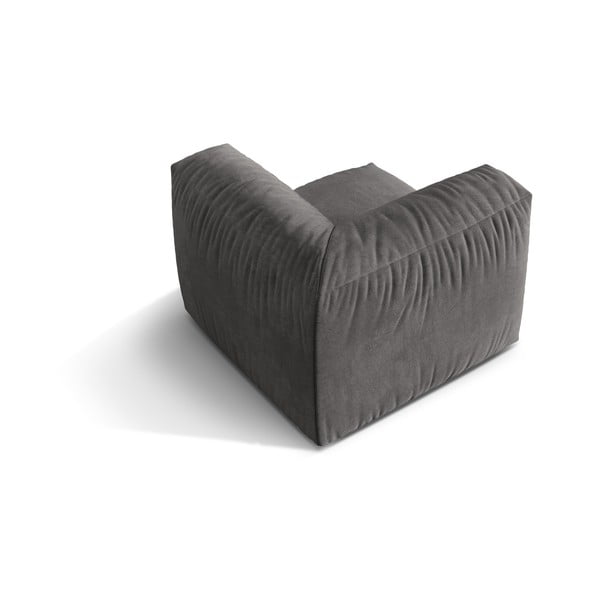 Siv žameten modul za sedežno garnituro (s kotom po izbiri) Martina – Micadoni -image-2