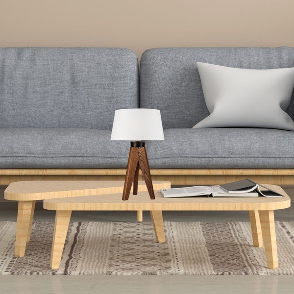 Namizna svetilka v beli in naravni barvi - LAMKUR-image-3