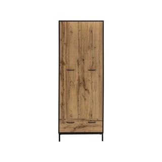 Črna garderobna omara v hrastovem dekorju 65x180 cm Rocco – Støraa