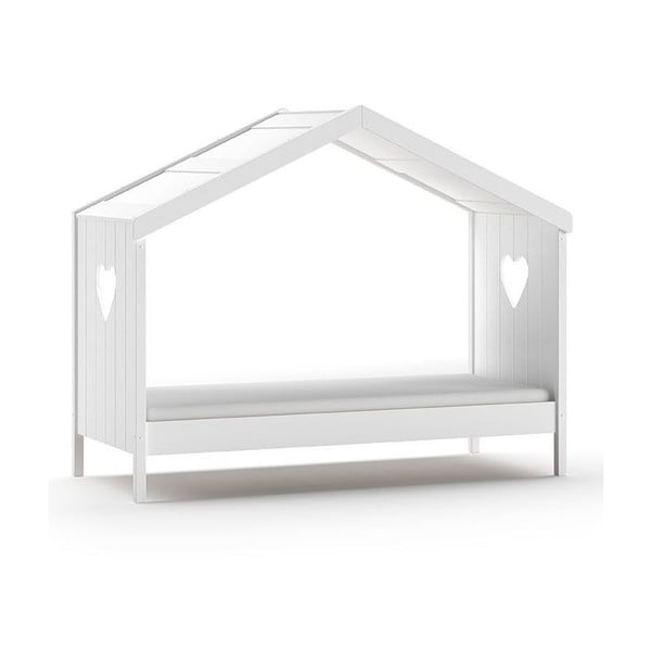 Bela postelja v obliki hiške 90x200 cm Amori - Vipack-image-4