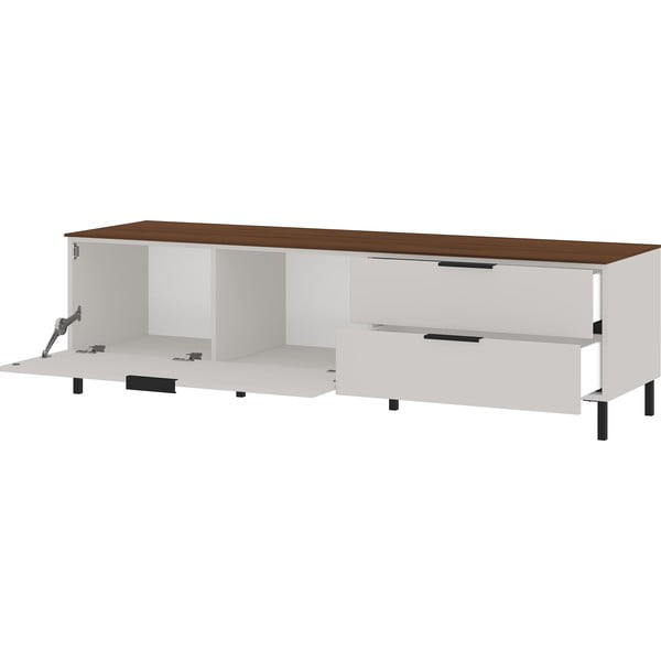 Sivo-bež TV omarica v orehovem dekorju 164x47 cm California - Germania-image-2